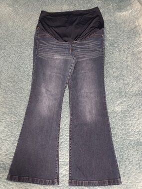 Sofia Vergara Maternity Jeans Sz 16 Blue Denim Melisa Flare Stretch
